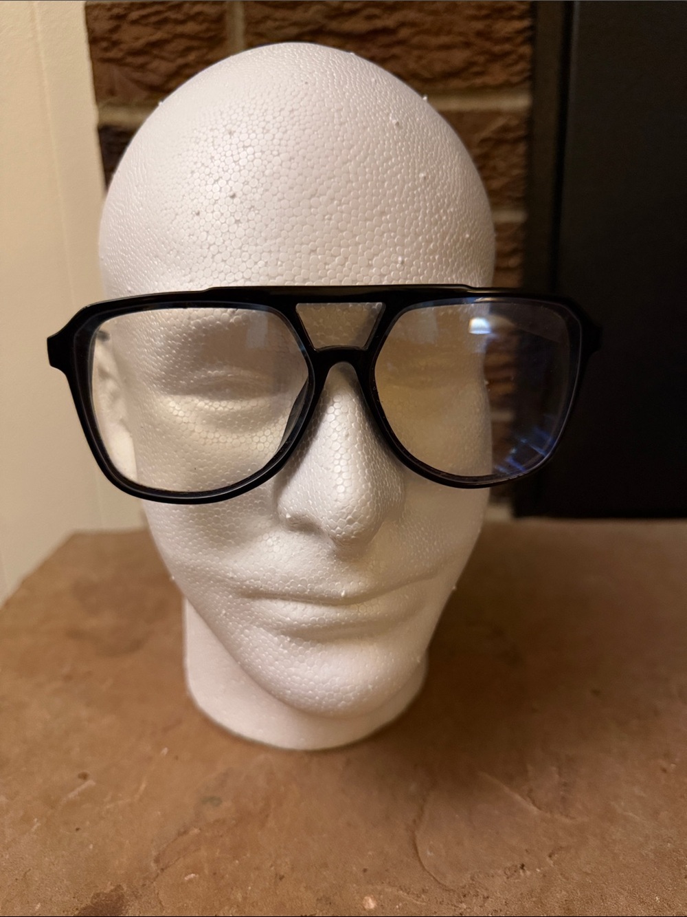 Black Aviator-Style Glasses Frame